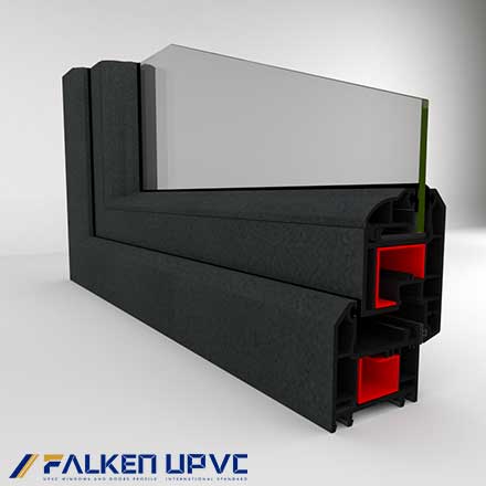 Laminate Grey Glitter UPVC profile