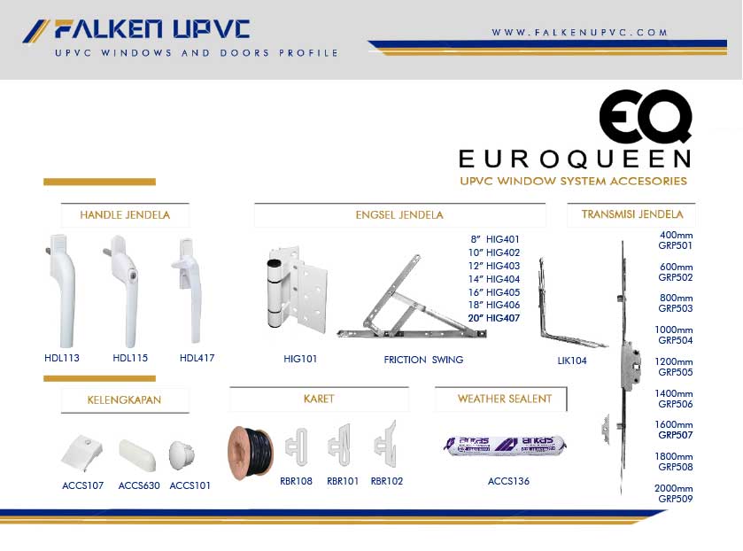 Aksesoris Swing UPVC System EUROQUEEN